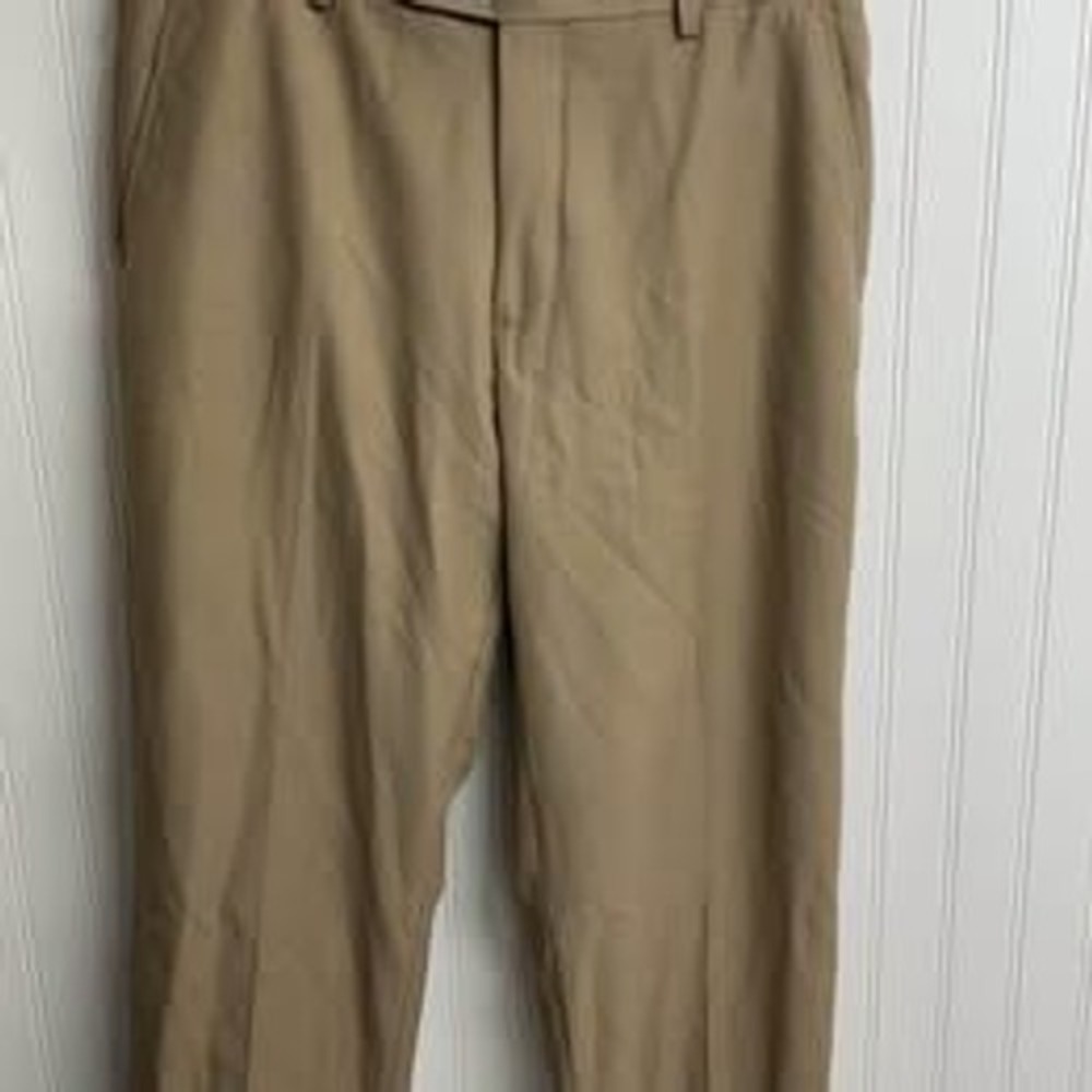 Pronto Uomo Mens Tan Khaki Dress Pants Flat Front 34x30 MJ0370001